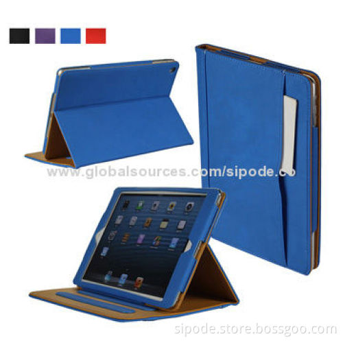 Leather cases for iPad Air/iPad 5, PU leather material, multifunction standing and folding